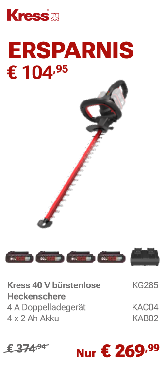 Set 15 Heckenschere + Akku + Doppelladegerät